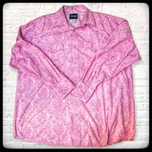 Wrangler Tops - WRANGLER Barbie Western Paisley Snap Button Cowgirl Rodeo Shirt